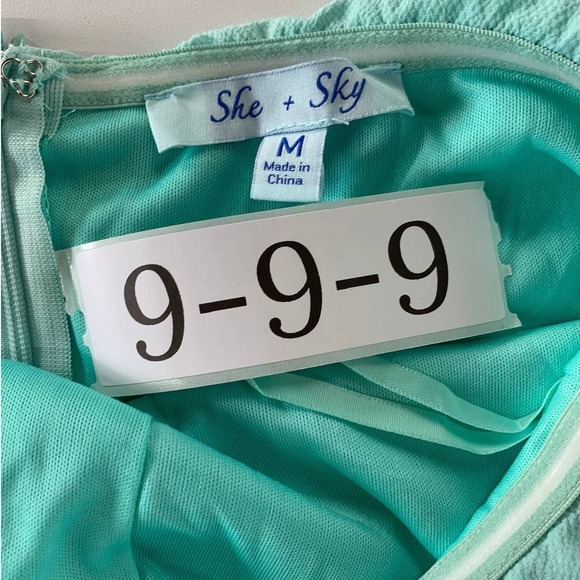 She Sky Romper Womens Medium Blue Aqua Popover Sleeveless Mermaidcore - Picture 4 of 6